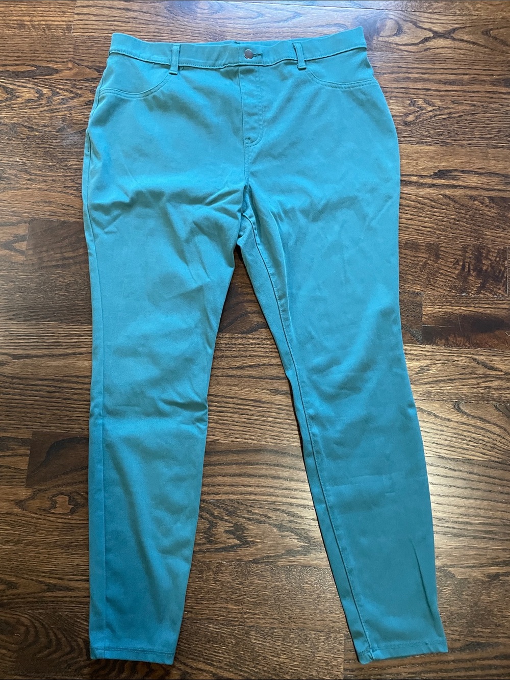 Time and Tru Green Skinny Pull-On Pants Size XL